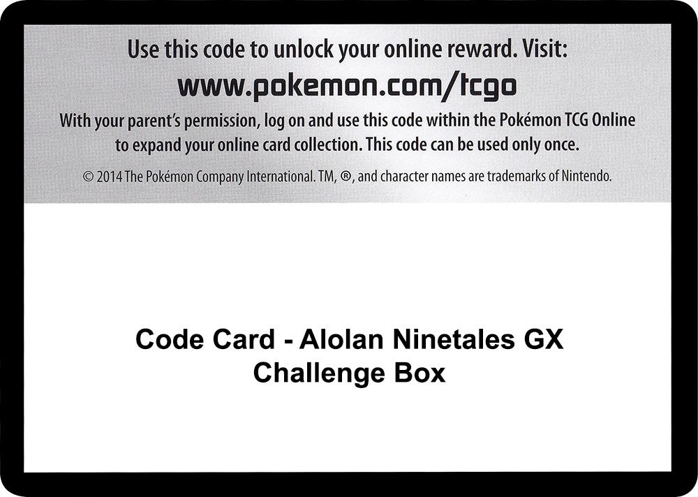 Image for Code Card - Alolan Ninetales GX Challenge Box (SM - Burning Shadows) (SM03) - Pokemon