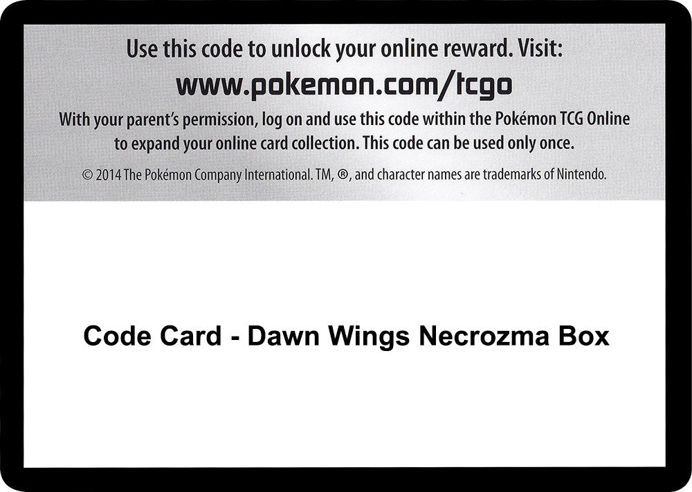 Image for Code Card - Dawn Wings Necrozma Box (SM - Forbidden Light) (SM06) - Pokemon