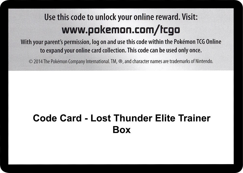 Image for Code Card - Lost Thunder Elite Trainer Box (SM - Lost Thunder) (SM8) - Pokemon