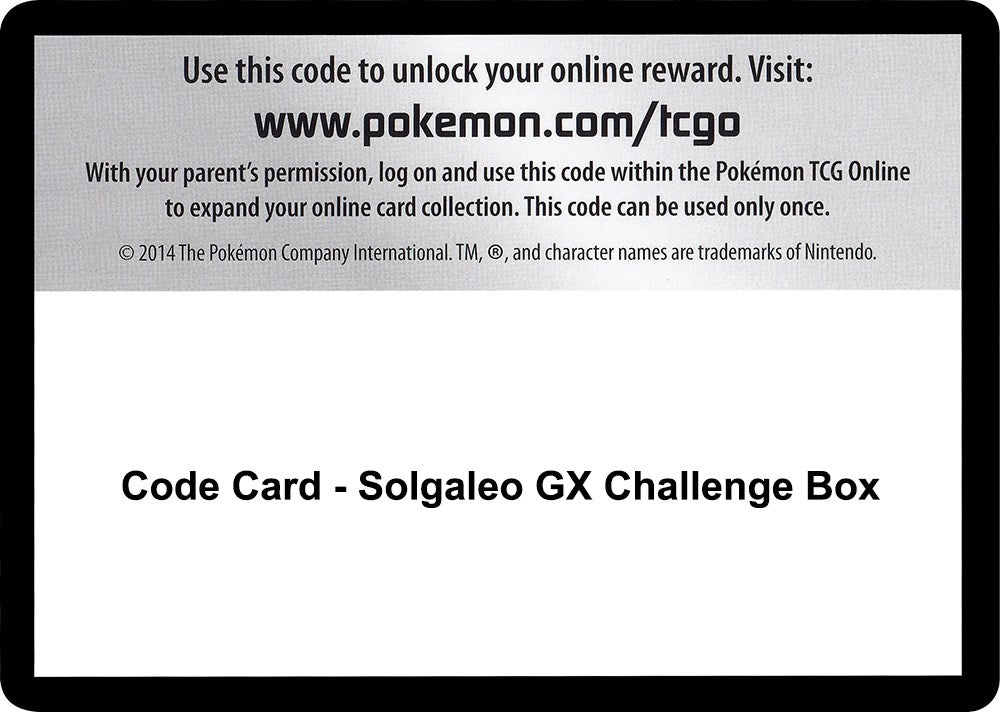 Image for Code Card - Solgaleo GX Challenge Box (SM - Celestial Storm) (CES) - Pokemon