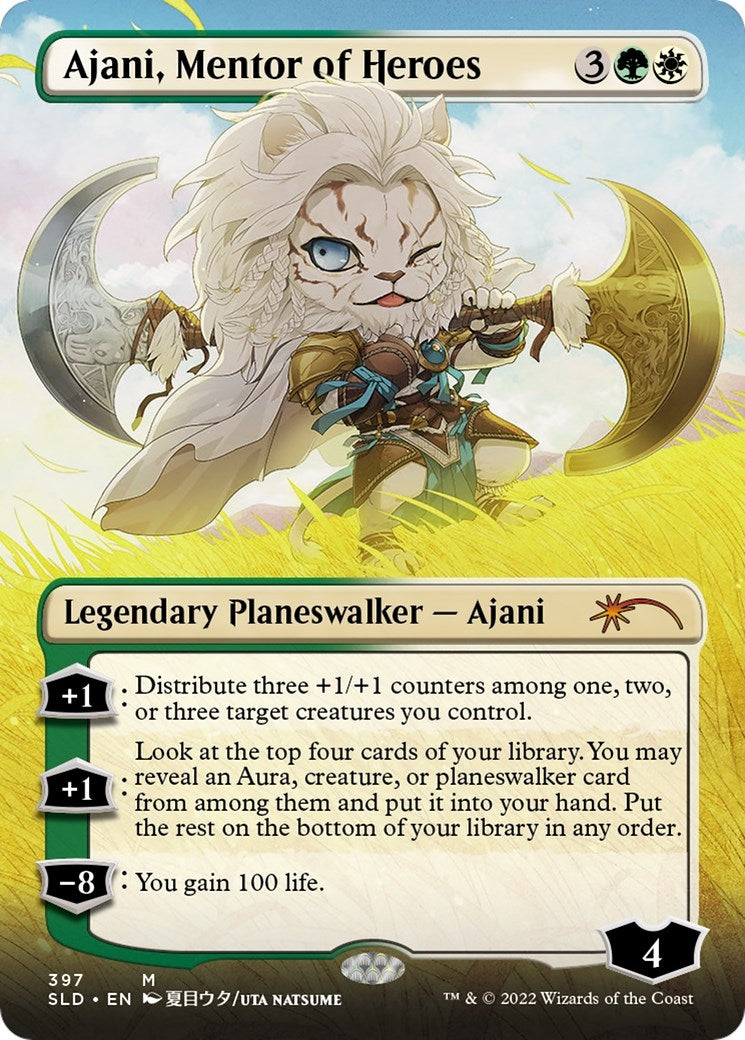 Ajani, Mentor of Heroes (Borderless) (397) (Secret Lair Drop Series)