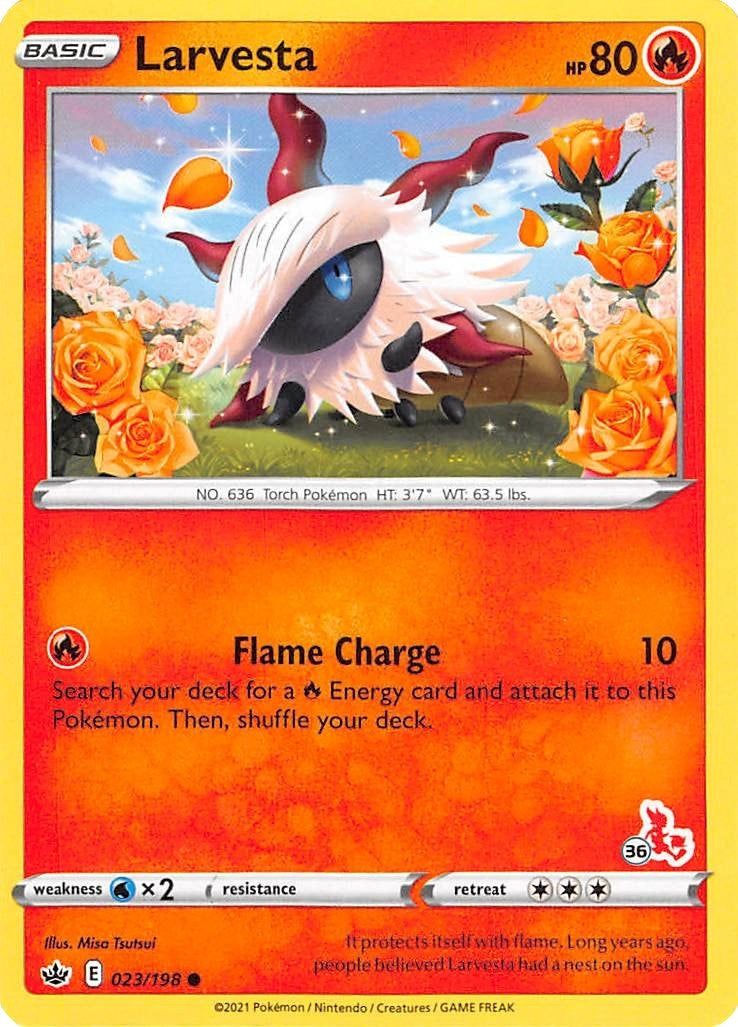 Image for Larvesta - 023/198 (#36 Cinderace Stamped) (023/198) (Battle Academy 2022) (BA22) - Pokemon