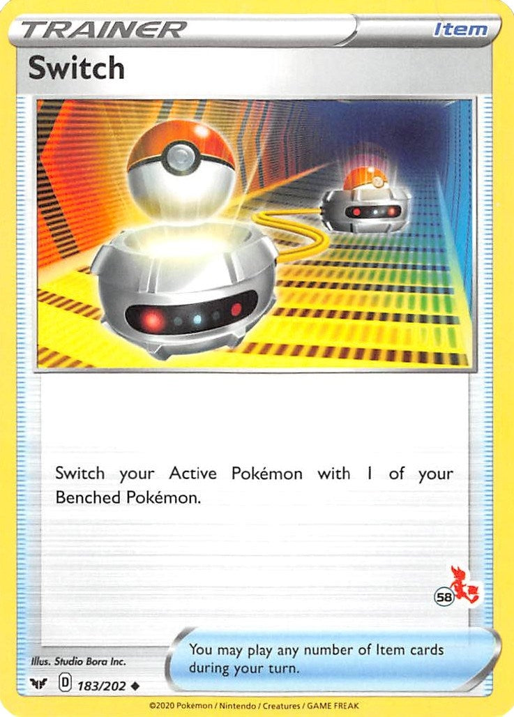 Image for Switch - 183/202 (#58 Cinderace Stamped) (183/202) (Battle Academy 2022) (BA22) - Pokemon