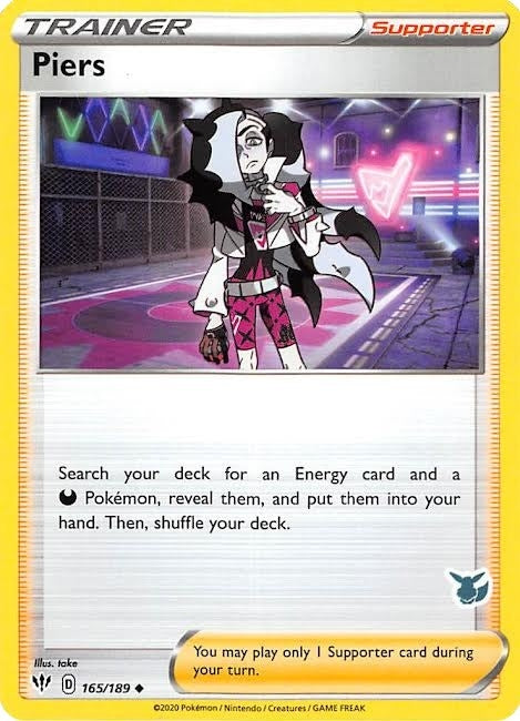 Image for Piers - 165/189 (Eevee Stamped) (165/189) (Battle Academy 2022) (BA22) - Pokemon