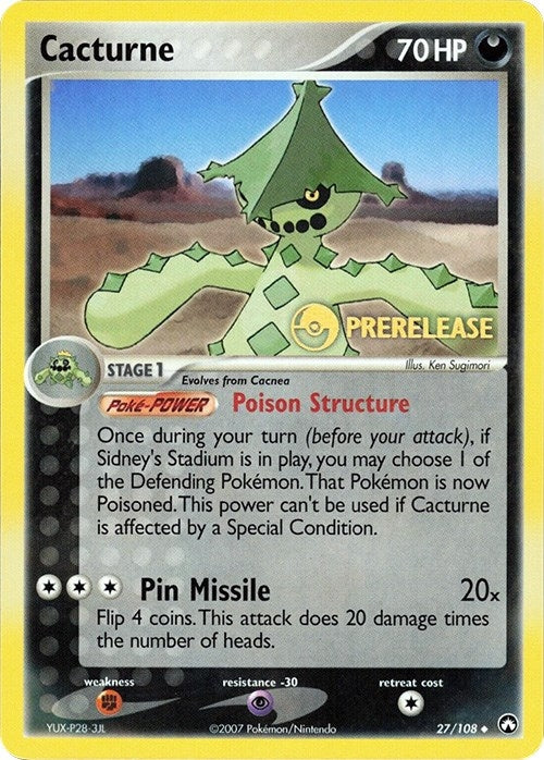 Image for Cacturne - 27/108 (Prerelease) (027/108) (Miscellaneous Cards & Products) (MCAP) - Pokemon