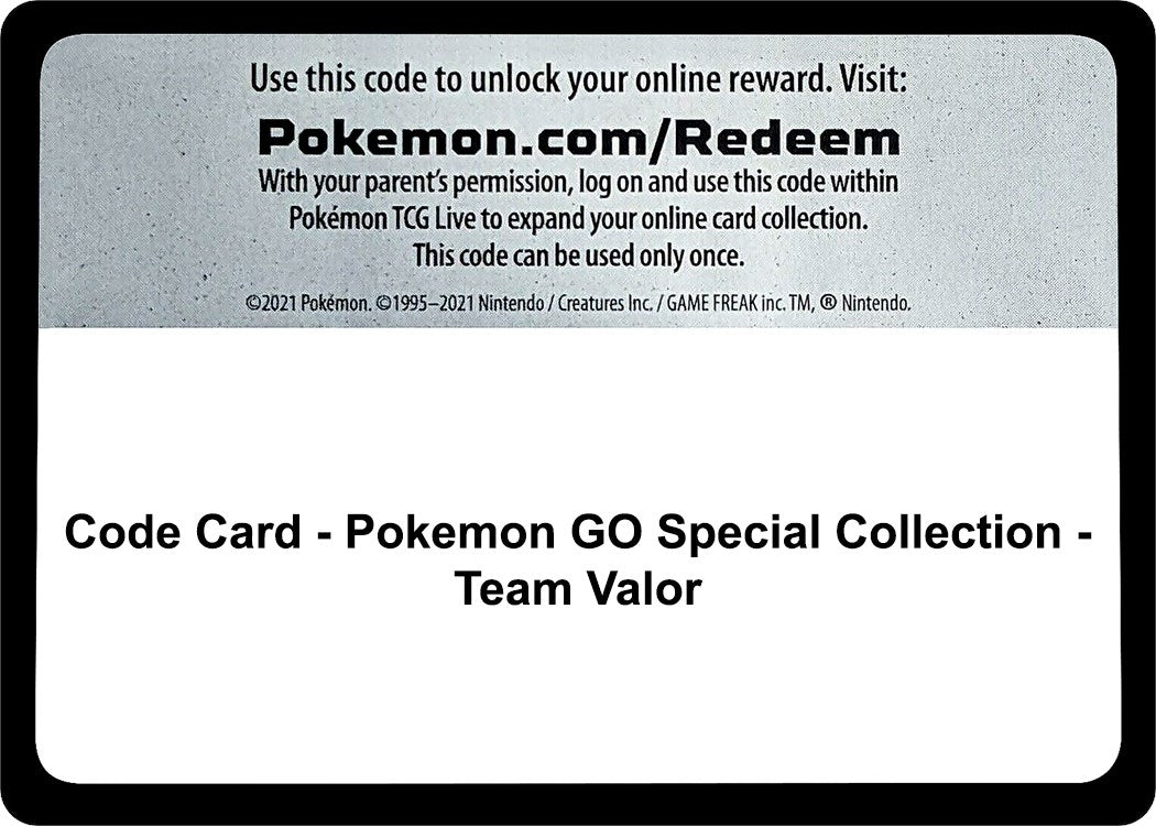 Image for Code Card - Pokemon GO Special Collection - Team Valor (Pokemon GO) (PGO) - Pokemon
