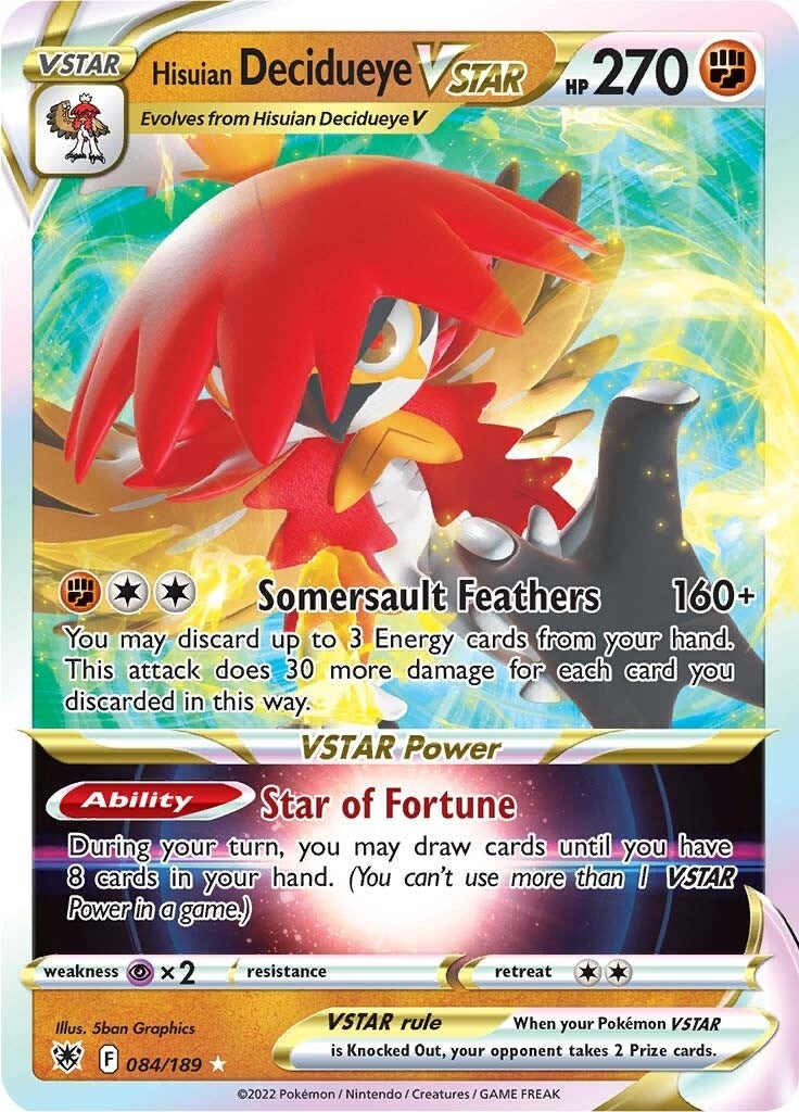 Image for Hisuian Decidueye VSTAR (084/189) (SWSH10: Astral Radiance) - Pokemon