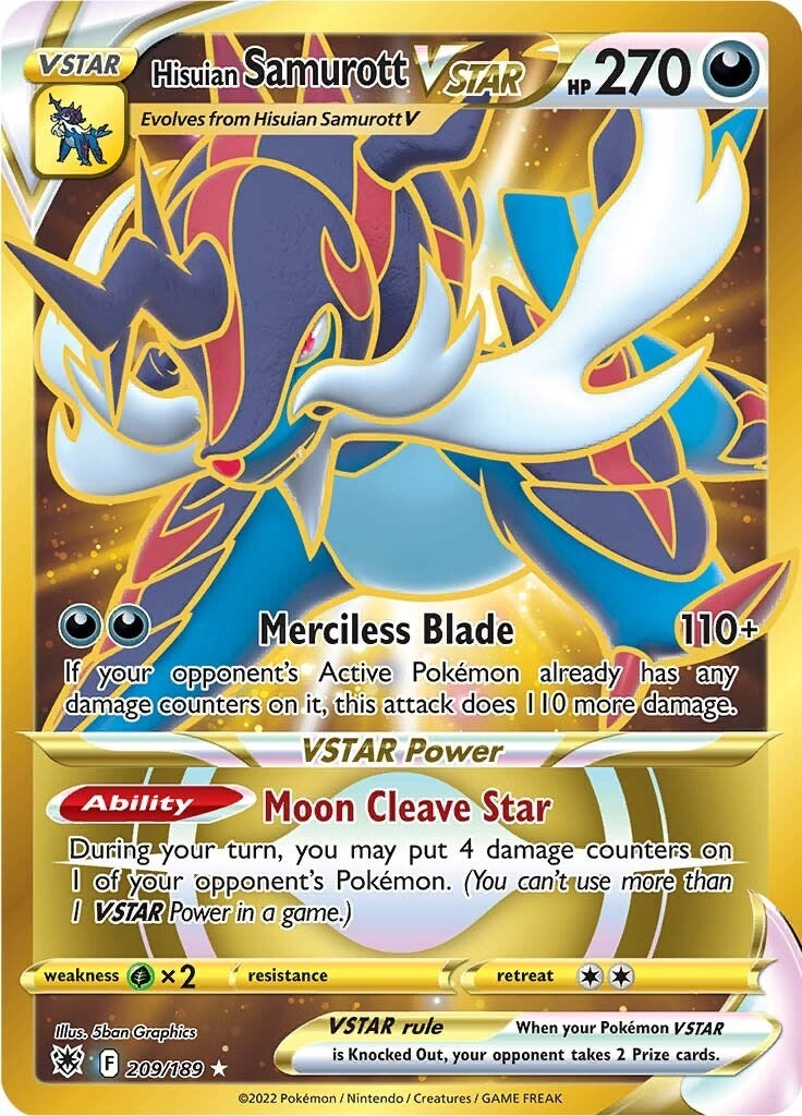 Image for Hisuian Samurott VSTAR (Secret) (209) (209/189) (SWSH10: Astral Radiance) - Pokemon