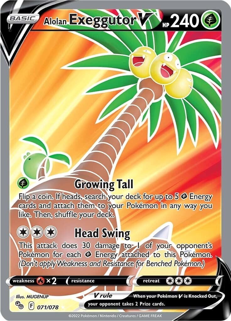 Image for Alolan Exeggutor V (Full Art) (071/078) (Pokemon GO) (PGO) - Pokemon