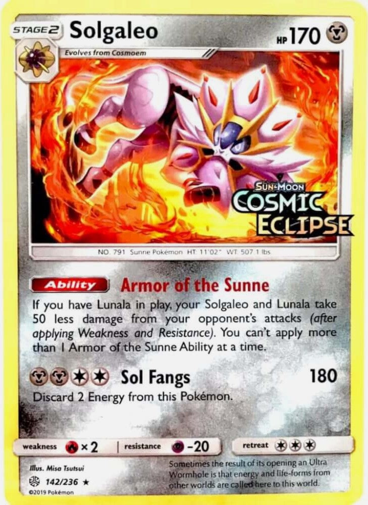 Image for Solgaleo - 142/236 (Cosmic Eclipse Stamped) (142/236) (Miscellaneous Cards & Products) (MCAP) - Pokemon