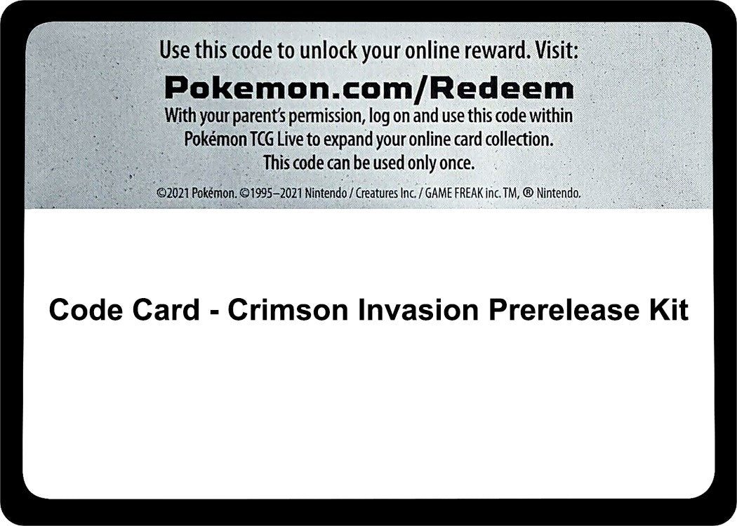 Image for Code Card - Crimson Invasion Prerelease Kit (SM - Crimson Invasion) (SM04) - Pokemon