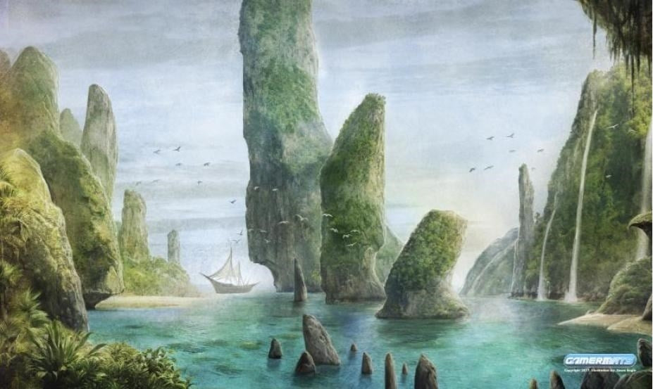 Image for GamerMats Playmat - Island (Premium White Stitched) - Playmats