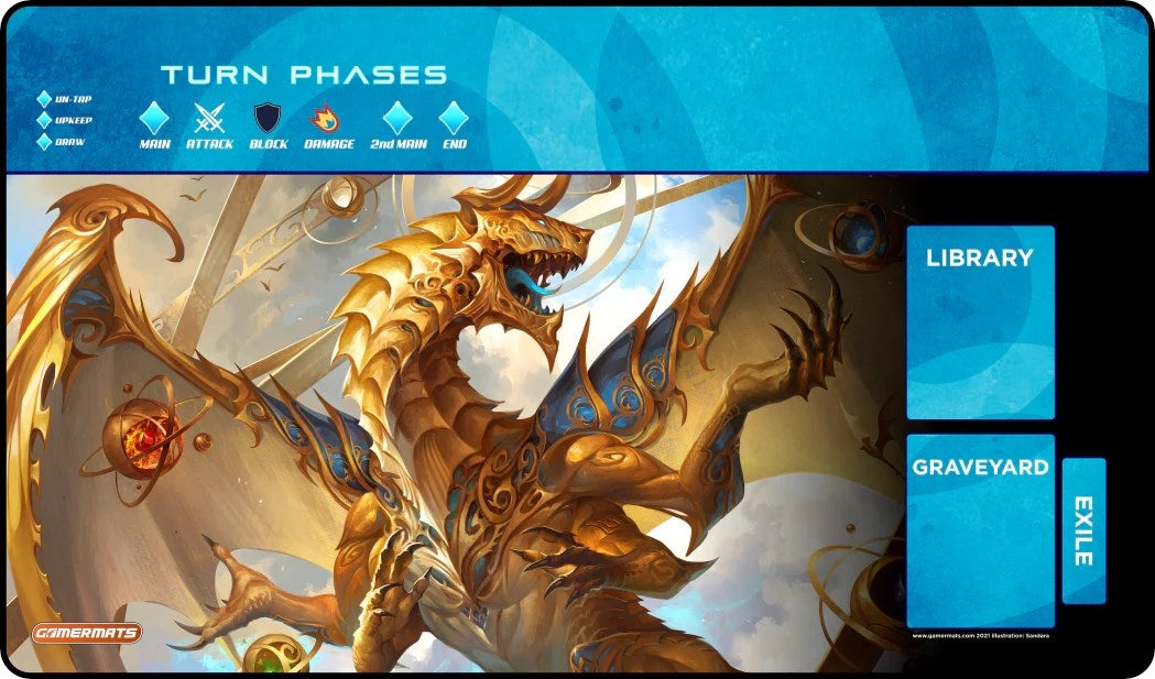 Image for GamerMats Playmat - Elder Artifact Dragon with Magic Compatible Zones - Playmats