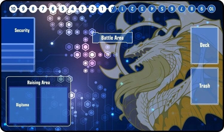 Image for GamerMats Playmat - Digimon Compatible White Dragon (Standard with Zones) - Playmats