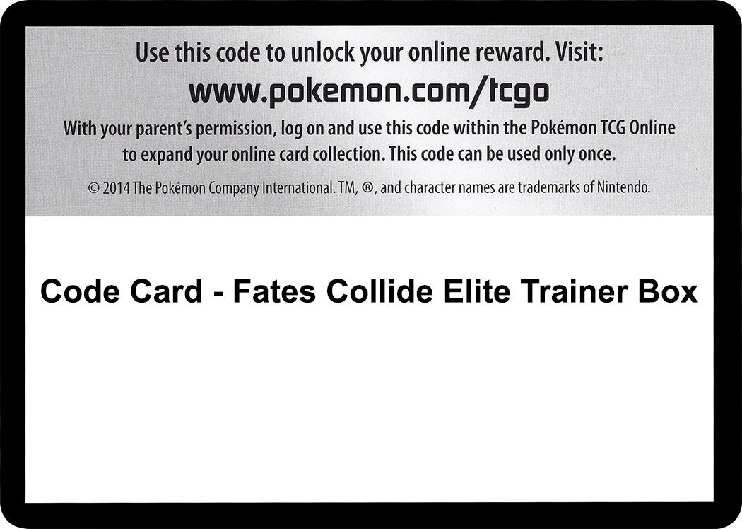 Image for Code Card - Fates Collide Elite Trainer Box (XY - Fates Collide) (FCO) - Pokemon