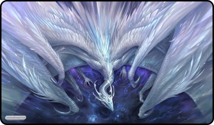 Image for GamerMats Playmat - White Crystal Dragon (Premium White Stitched) - Playmats