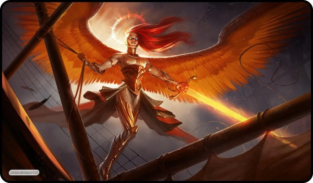 Image for GamerMats Playmat - Gold Angel (Premium Black Stitched) - Playmats