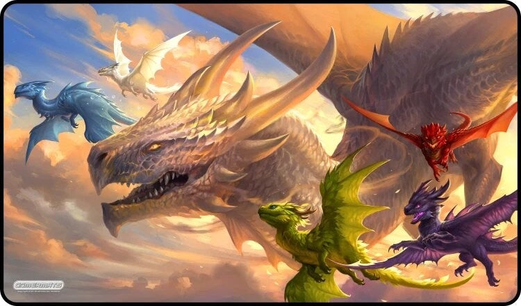 Image for GamerMats Playmat - Baby Dragons Flight Lessons (Premium White Stitched) - Playmats