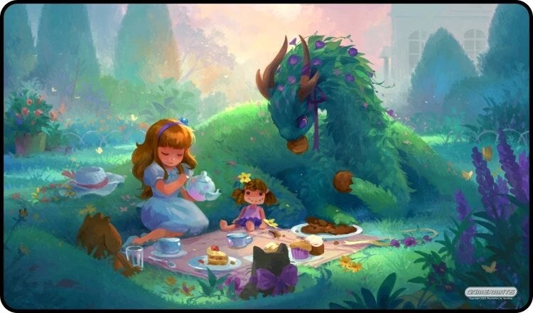 Image for GamerMats Playmat - Dragon Tea Party (Premium Black Stitched) - Playmats