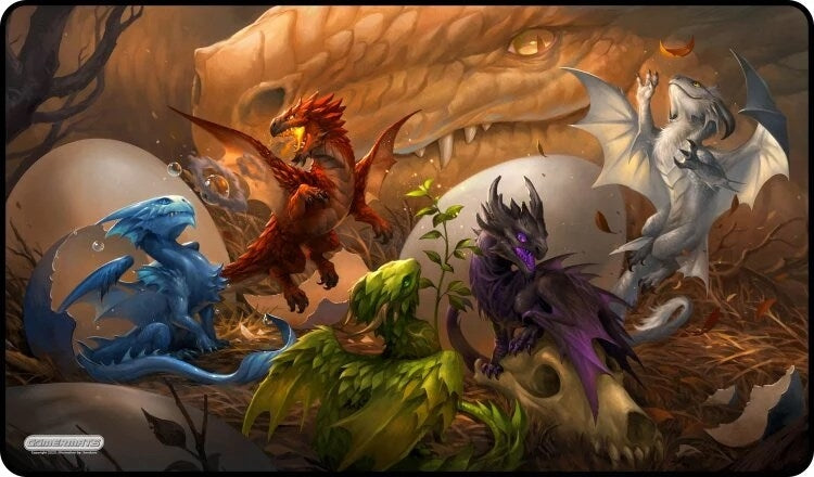 Image for GamerMats Playmat - Baby Dragons (Premium Black Stitched) - Playmats
