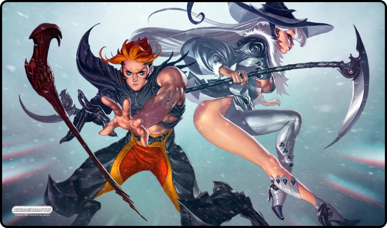 Image for GamerMats Playmat - Witch and Sorcerer (Premium Black Stitched) - Playmats