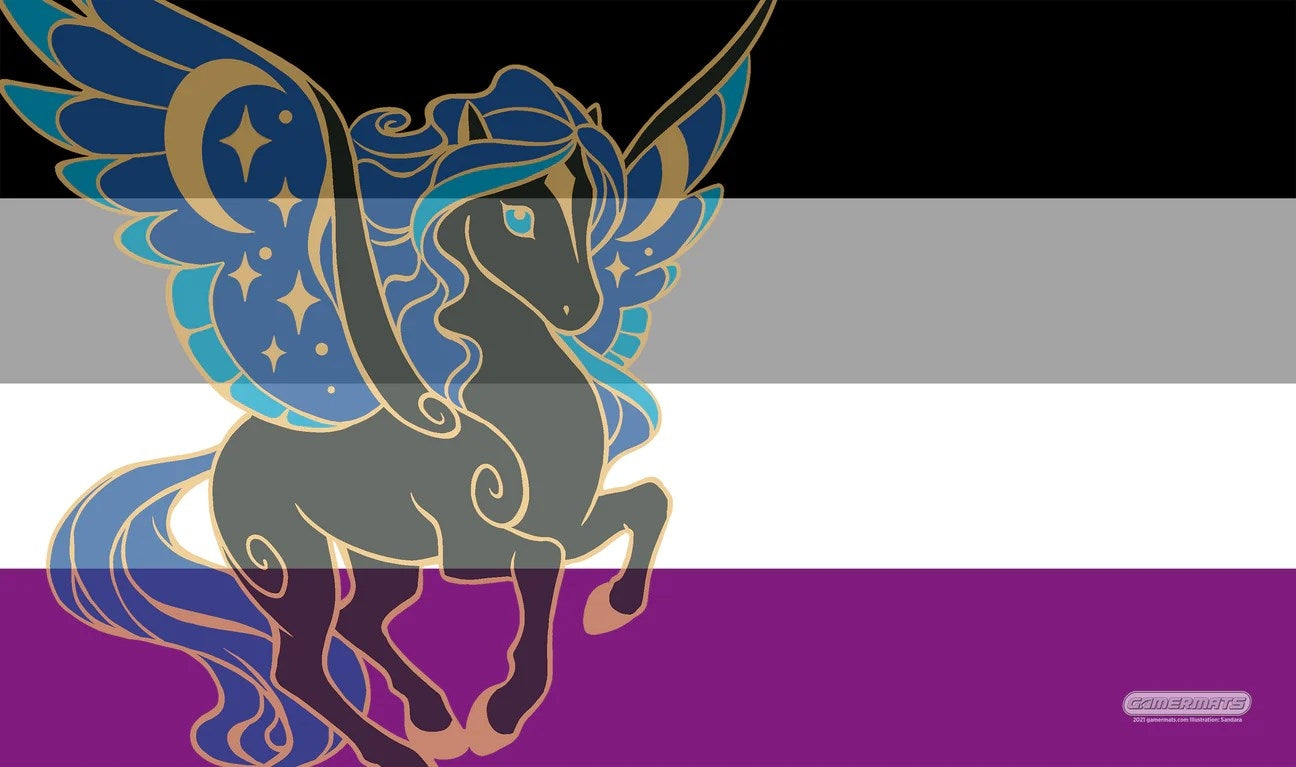 Image for GamerMats Playmat - Asexual Unicorn Flag (Premium White Stitched) - Playmats