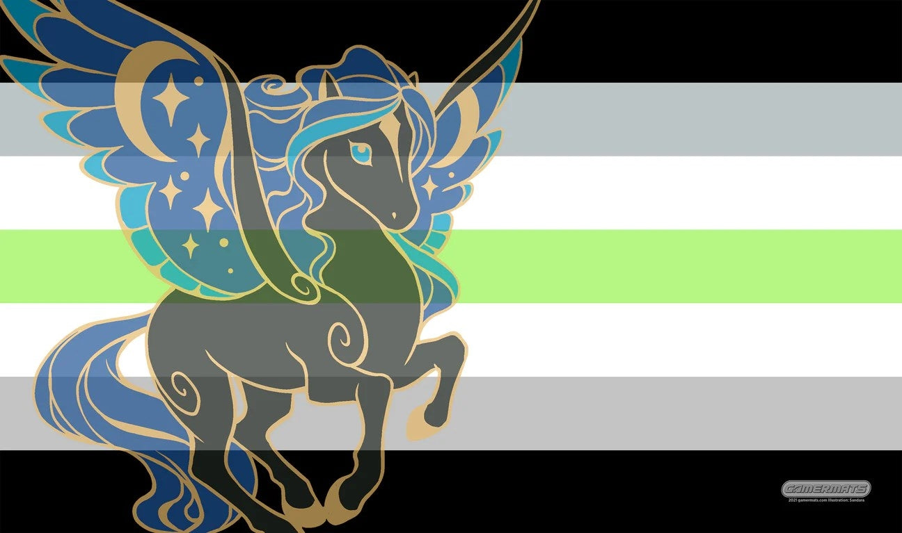 Image for GamerMats Playmat - Agender Unicorn Flag (Premium White Stitched) - Playmats