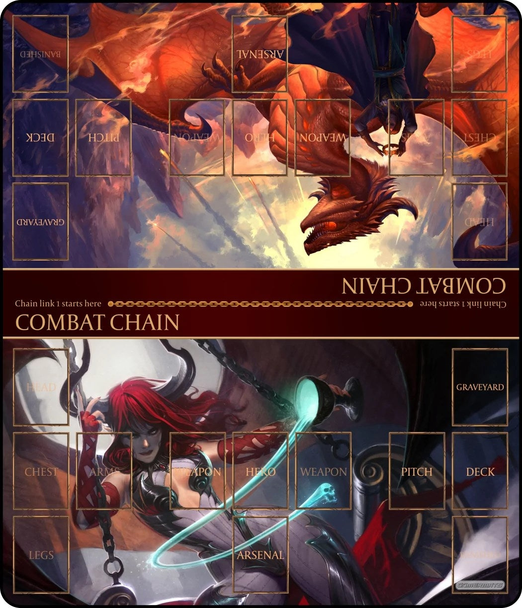 Image for GamerMats Playmat - Red Dragon/Succubus 2-Player XL Playmat (Flesh and Blood Compatible) - Playmats