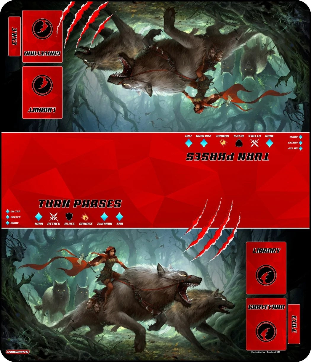 Image for GamerMats Playmat - Dark Red Riding Hood 2-Player XL Playmat (Magic Compatible) - Playmats