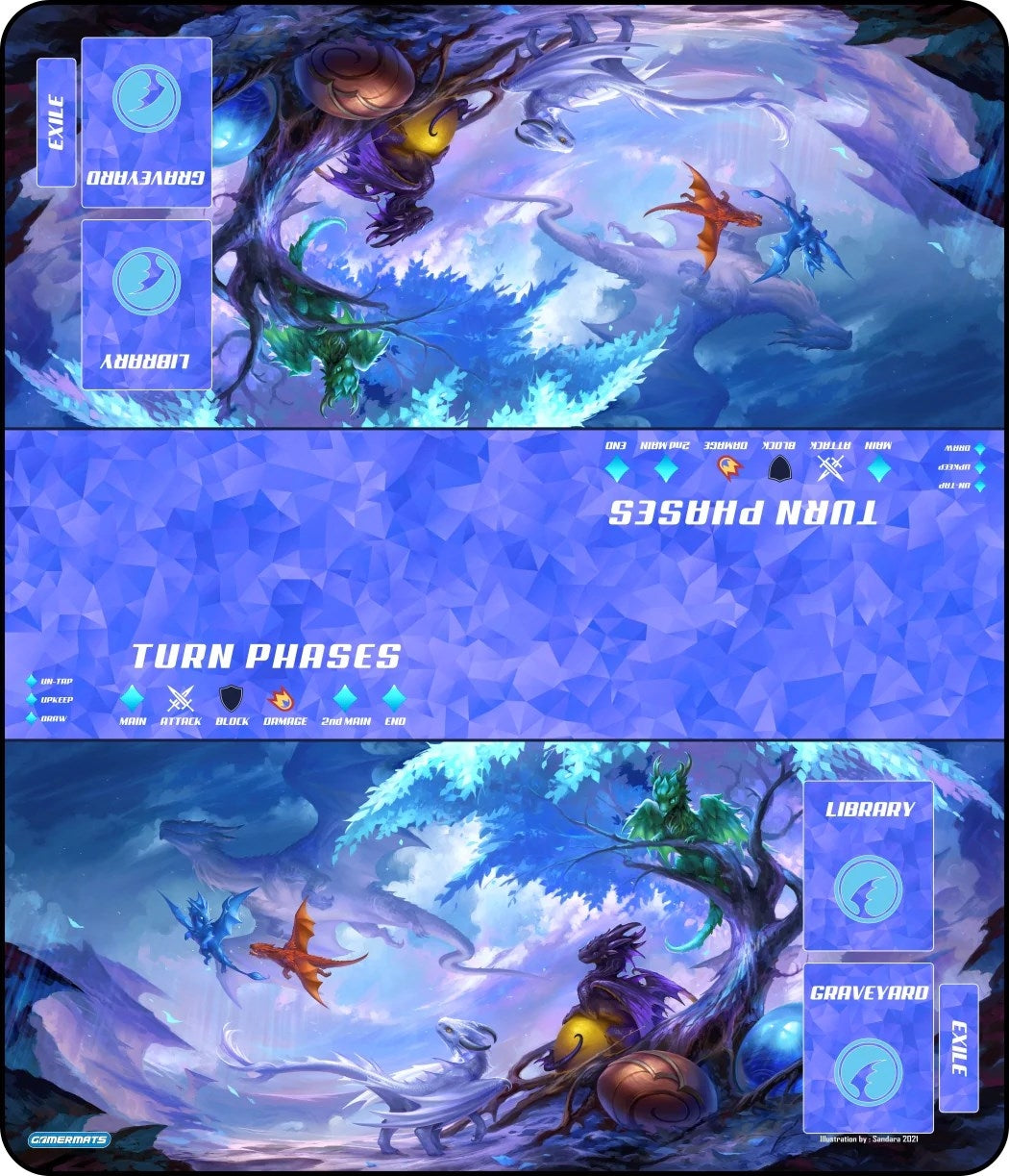 Image for GamerMats Playmat - Circle of Life 2-Player XL Playmat (Magic Compatible) - Playmats