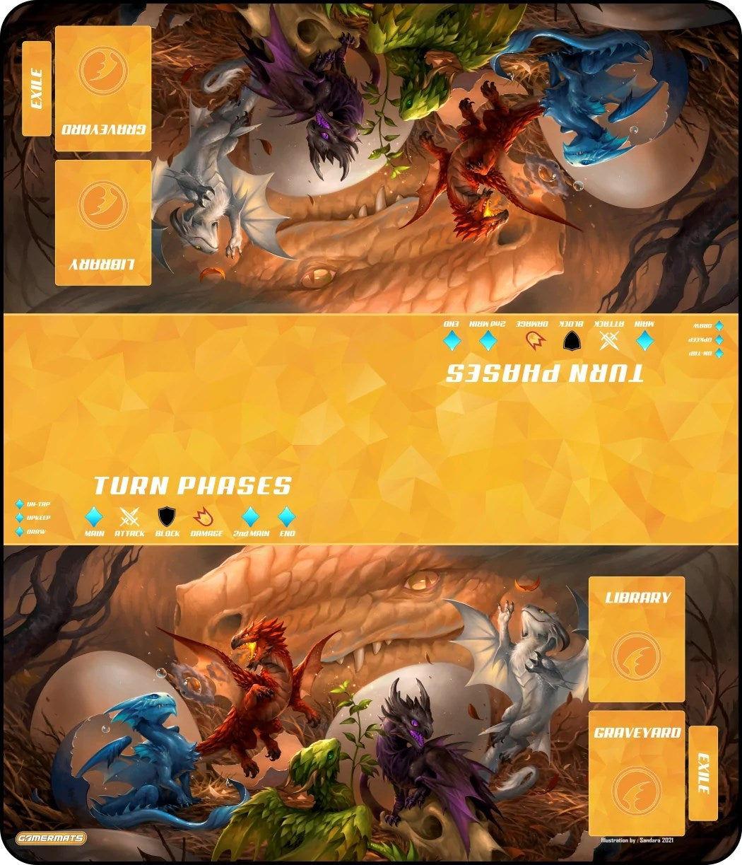 Image for GamerMats Playmat - Baby Dragons 2-Player XL Playmat (Magic Compatible) - Playmats