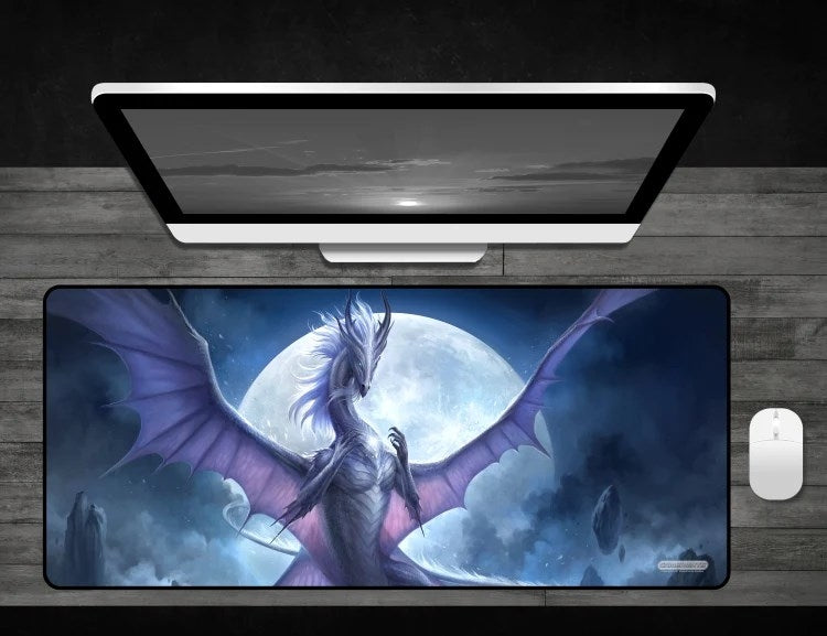 Image for White Dragon of the Night - Deskmat - Playmats