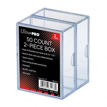 Image for 2-Piece 50 Count Clear Card Storage Box - Deck Boxes
