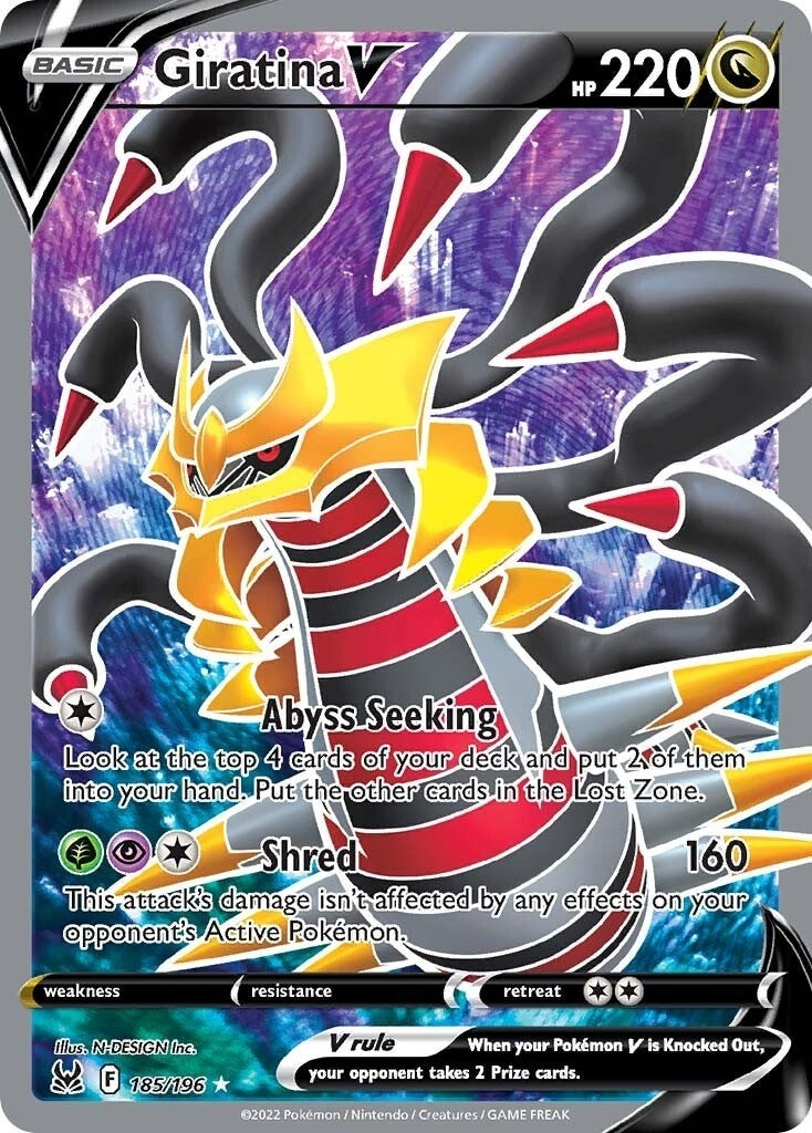 Giratina V (Full Art) (185/196) (SWSH11: Lost Origin)