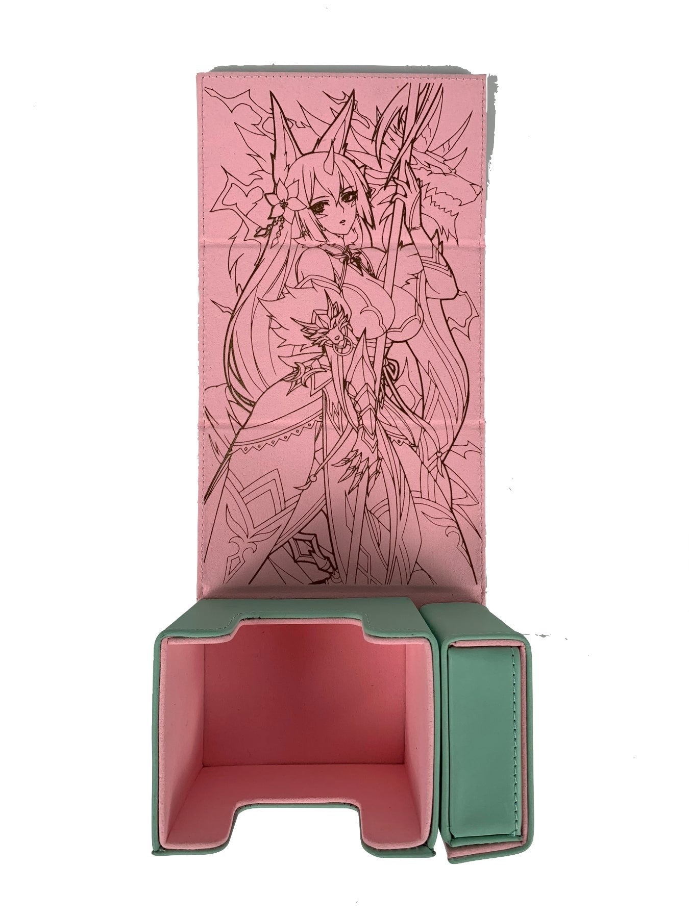 Image for Farra, The White Wolf Side-Loaded Deck Box with Magnetic Dice Tray - Deck Boxes