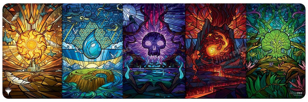 Image for Dominaria United Stained Glass Land Medley Playmat for Magic: The Gathering (8ft) - Playmats