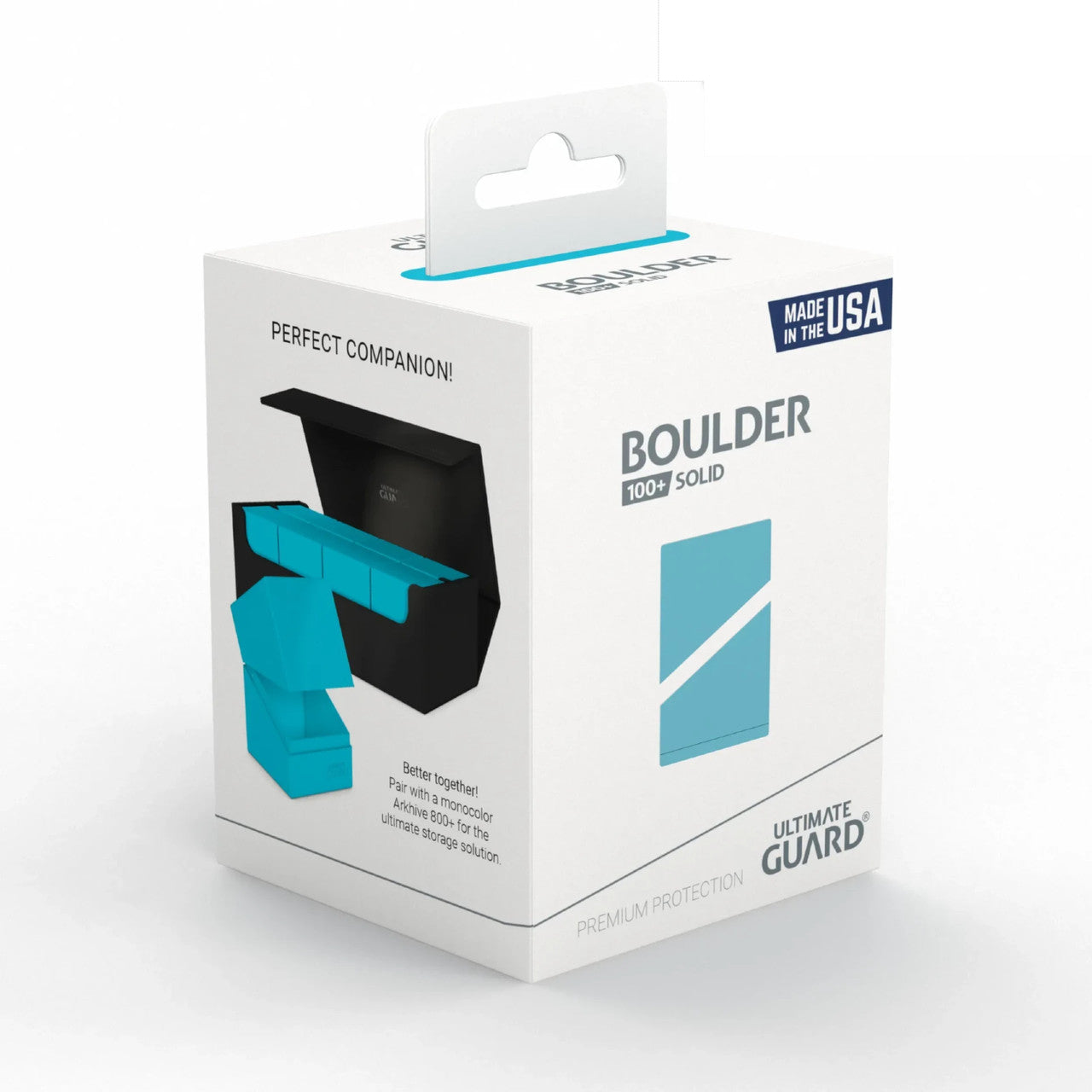 Ultimate Guard Boulder Deck Case 100+ Standard Size Solid Turquoise Deck Box - PokeBox USA