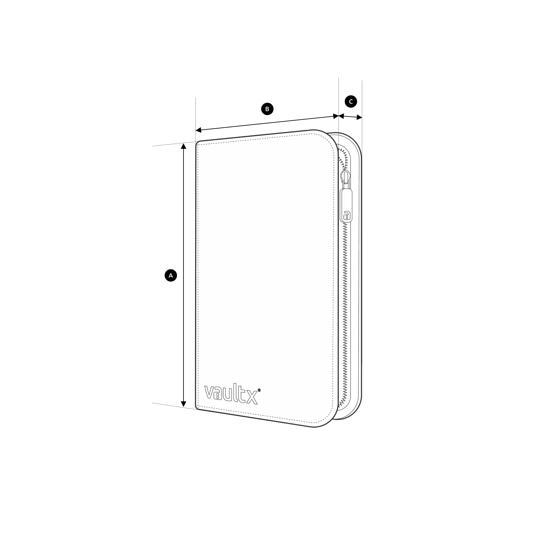 Vaultx - 4-Pocket Exo-Tec® Zip Binder - Signature Black - PokeBox USA