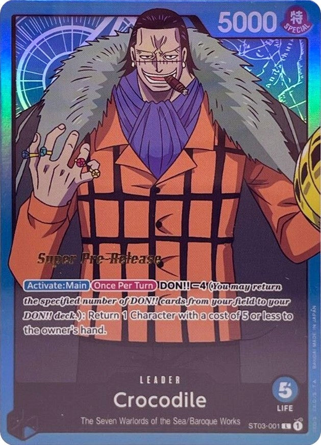Image for Crocodile (001) (ST03-001) (Super Pre-Release Starter Deck 3: The Seven Warlords of the Sea) (ST-03 PRE) - One Piece Card Game