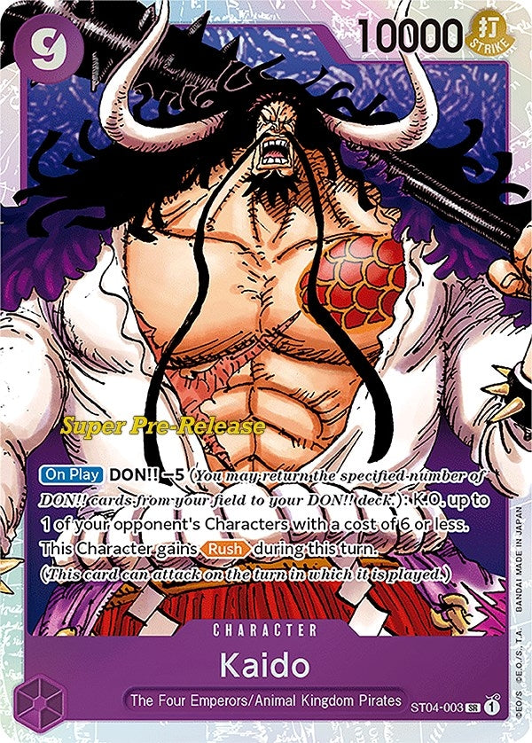 Image for Kaido (003) (ST04-003) (Super Pre-Release Starter Deck 4: Animal Kingdom Pirates) (ST-04 PRE) - One Piece Card Game