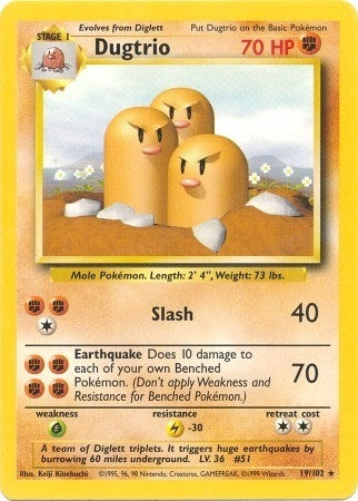 Image for Dugtrio (019/102) (Base Set) - Pokemon