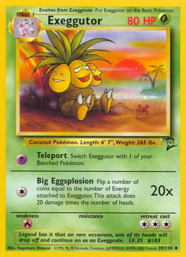 Image for Exeggutor (039/130) (Base Set 2) - Pokemon