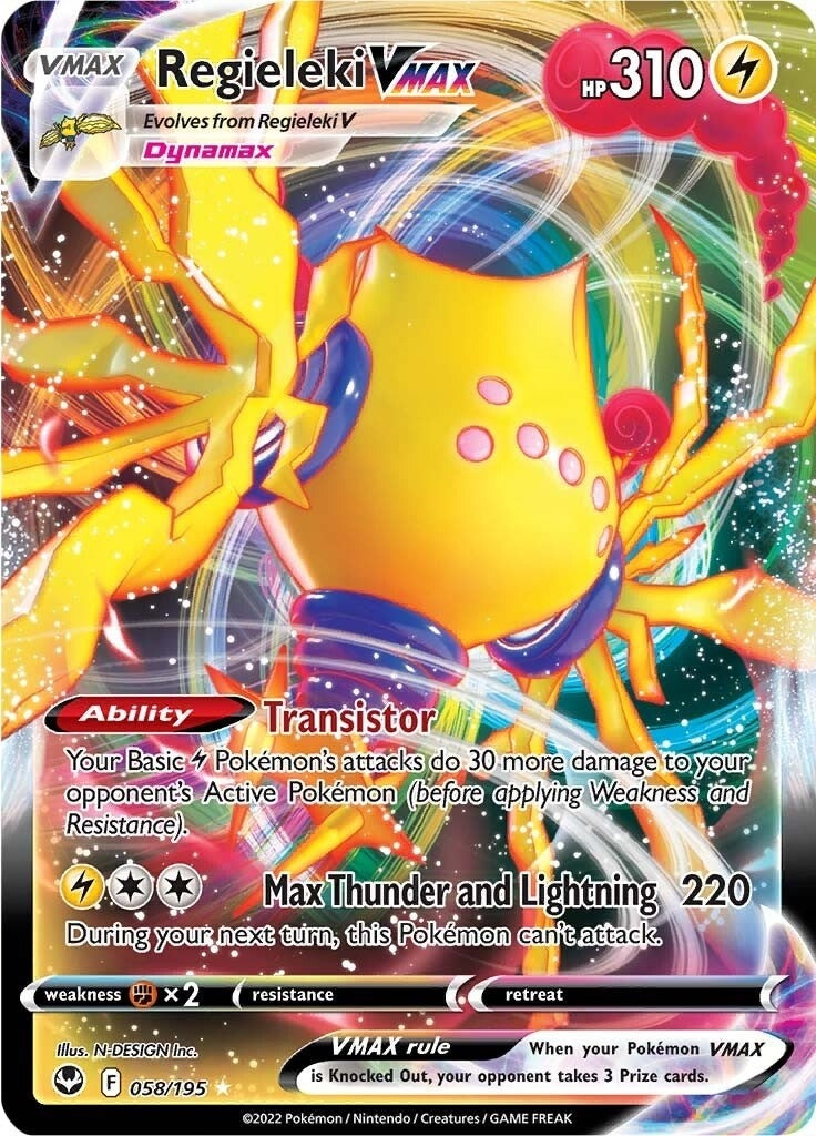Regieleki VMAX (058/195) (SWSH12: Silver Tempest) - PokeBox USA