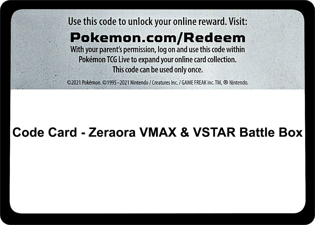 Image for Code Card - Zeraora VMAX & VSTAR Battle Box (Miscellaneous Cards & Products) (MCAP) - Pokemon