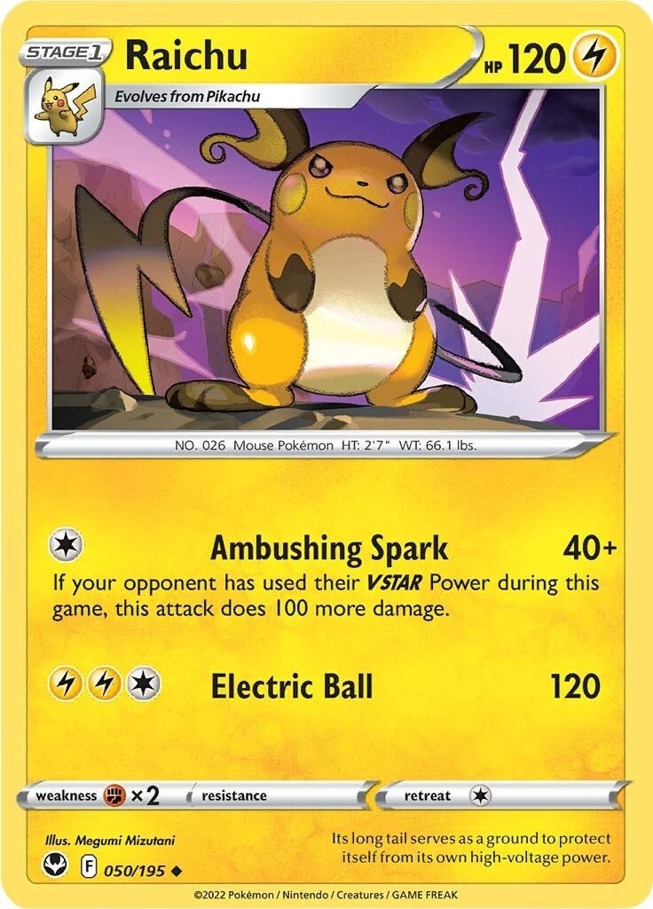 Image for Raichu (050/195) (SWSH12: Silver Tempest) (SWSH12) - Pokemon
