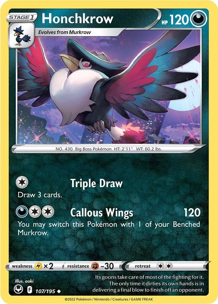 Image for Honchkrow (107/195) (SWSH12: Silver Tempest) (SWSH12) - Pokemon