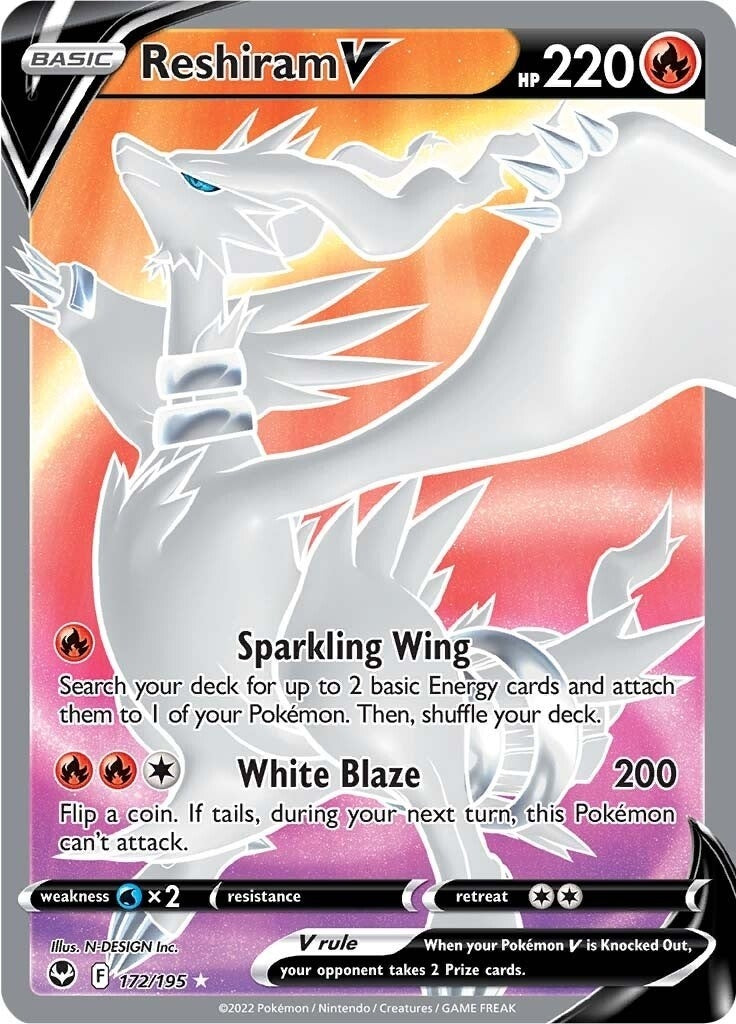 Image for Reshiram V (Full Art) (172/195) (SWSH12: Silver Tempest) (SWSH12) - Pokemon