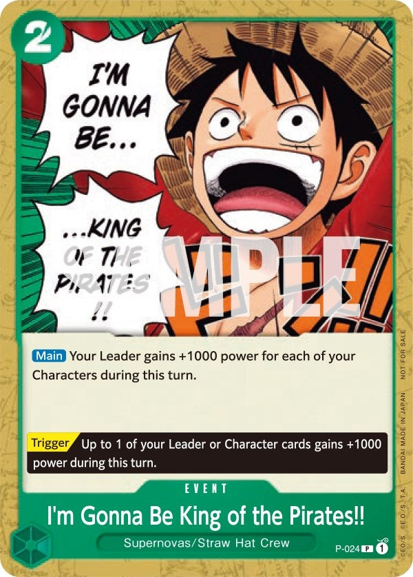 Image for I'm Gonna Be King of the Pirates!! (P-024) (One Piece Promotion Cards) (OP-PR) - One Piece Card Game
