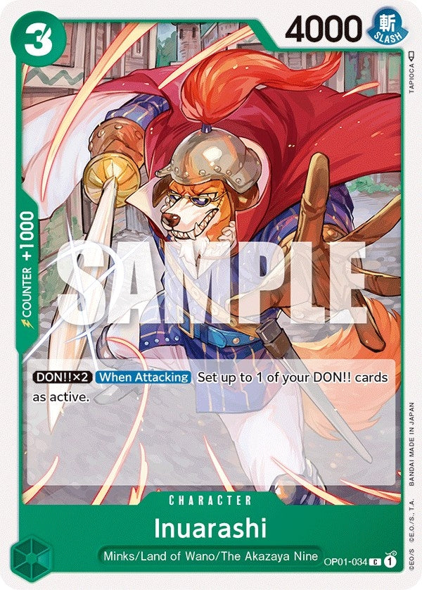 Image for Inuarashi (OP01-034) (Romance Dawn) (OP01) - One Piece Card Game