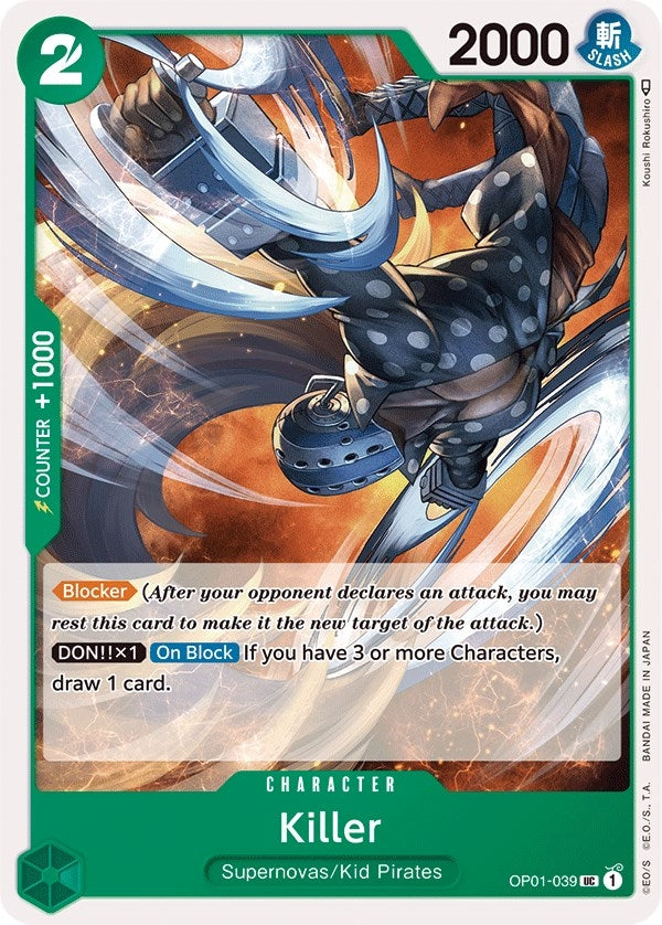 Image for Killer (OP01-039) (Romance Dawn) (OP01) - One Piece Card Game